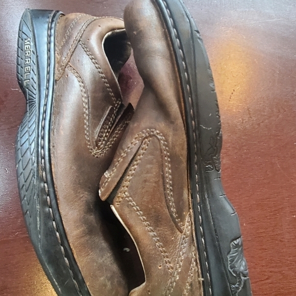 Merrell Jungle Moc Brown Leather Slipon Sz 8 Shoes - Picture 2 of 9